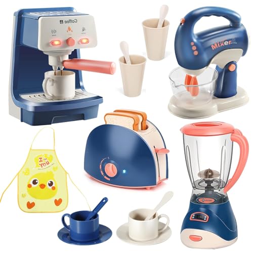 LOVE LIFE Küchengeräte Spielzeug Set,Küchenmaschine Kinder Set Mit Mixer,Toaster,Kaffeemaschine,Rührgerät mehr，Ideales Rollenspiel Geschenk für Mädchen und Jungen ab 3 Jahren von LOVE LIFE