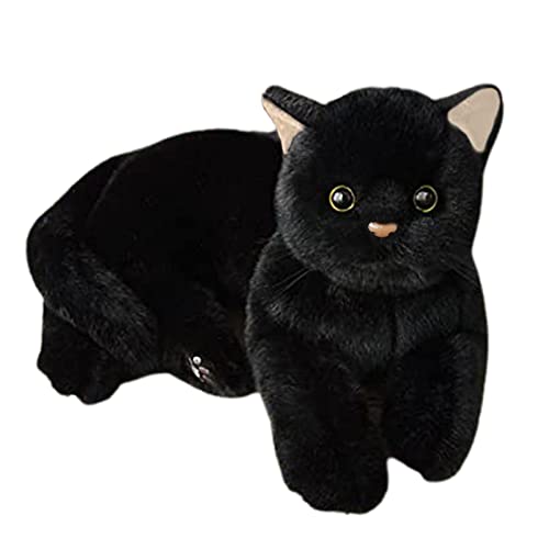 LOVEMETOO Katze Plüschtier Schwarz | 30cm Schwarze Katze Stofftier Spielzeug | Kuschelige Plüschtier Katze Schwarze | Süßes Kätzchen Plüschkätzchen Spielzeug, Plüschtiergeschenke Für Kinder von LOVEMETOO