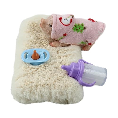 LOVEMETOO Silikon Ferkel Spielzeug | Realistisches -Schwein Aus Silikon | Reborn Schwein Spielzeug | Simulation Piggy Fidget Toy Set Mit Zubehör, Simulation Silikon Realistische Tiere von LOVEMETOO