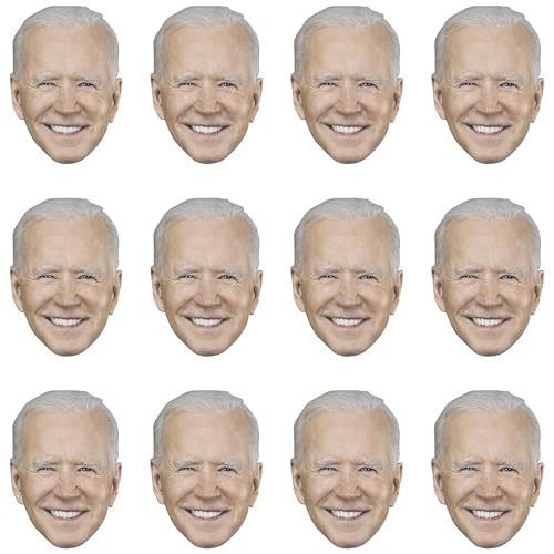 LOVETRENDS Joe Biden Maske - 12 Stück - Pappmaske mit elastischer Schnur - Politiker Verkleidung Zubehör von LOVETRENDS