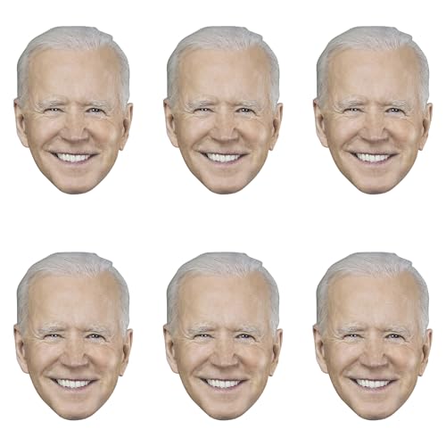 LOVETRENDS Joe Biden Maske - 6 Stück - Pappmaske mit elastischer Schnur - Politiker Verkleidung Zubehör von LOVETRENDS