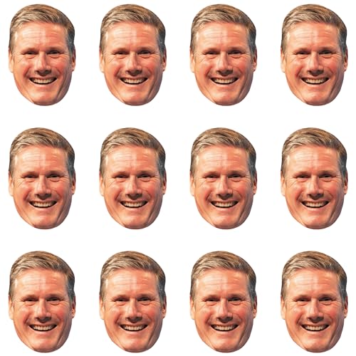 LOVETRENDS Keir Starmer Maske - 12 Stück - Pappmaske mit elastischer Schnur - Politiker Verkleidung Zubehör von LOVETRENDS