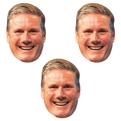 LOVETRENDS Keir Starmer Maske - 3 Stück - Pappmaske mit elastischer Schnur - Politiker Verkleidung Zubehör von LOVETRENDS