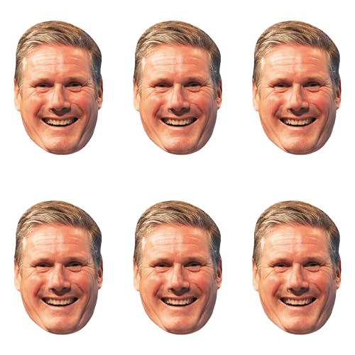 LOVETRENDS Keir Starmer Maske - 6 Stück - Pappmaske mit elastischer Schnur - Politiker Verkleidung Zubehör von LOVETRENDS