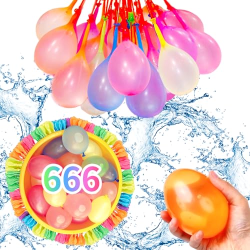 LOVICVKEM Wasserbomben 666 Stück Wasserbomben Selbstschließend, Sekunden Schnelles Befüllen, Wasserbomben kinder,Wasserballons Selbstschließend,Wasserbombe, wasserspielzeug kinder outdoor Poolparty von LOVICVKEM