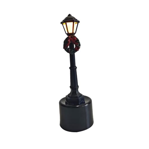 LOVIVER 1/12 Mini Straßenpfosten Licht Modell Ornament Zubehör Miniatur Weihnachtsstraßen Lampe Mini Weihnachtslaterne Puppenhaus, Einzelner Kopf von LOVIVER