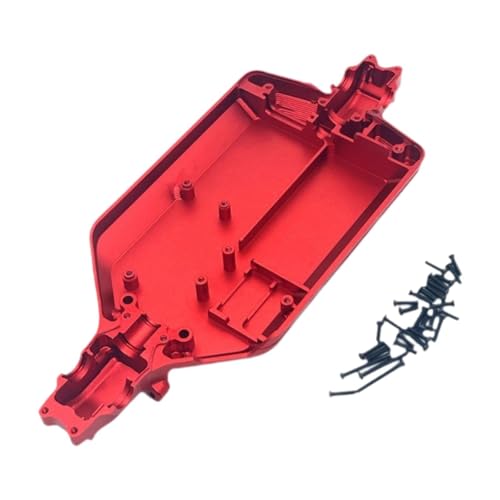 LOVIVER 1/16 RC Autochassis Ersatzteile, CNC Metallchassis Karosserierahmenplatte Ersatzteile für 16101 16102 C8805 Q130A DIY ACCS, Rot von LOVIVER