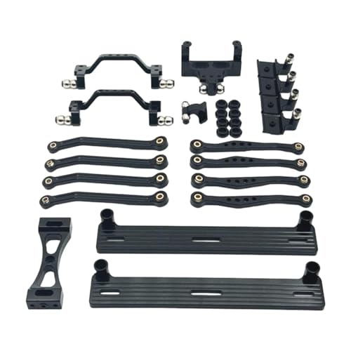 LOVIVER 1/16 RC Upgrades Kit Lenkservohalterung Querträger Ersatz Metall Stoßdämpferhalterung Teil für DIY Zubehör Trucks RC Auto, Schwarz von LOVIVER