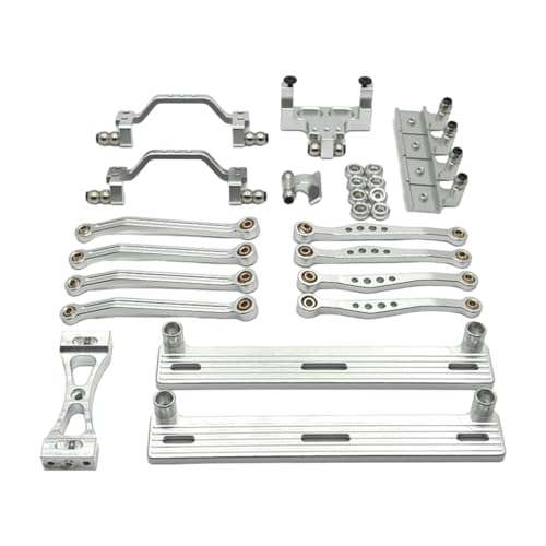 LOVIVER 1/16 RC Upgrades Kit Lenkservohalterung Querträger Ersatz Metall Stoßdämpferhalterung Teil für DIY Zubehör Trucks RC Auto, Silber von LOVIVER