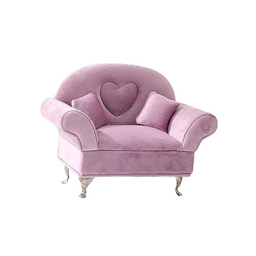 LOVIVER 1/6 Sofa Eleganter Schmuck Aufbewahrungskoffer Lebensszene Schlafzimmer Dekor Mädchen Frauen Schmuckschatulle Miniaturmöbel für 12 Zoll Puppe, Einzelsofa von LOVIVER