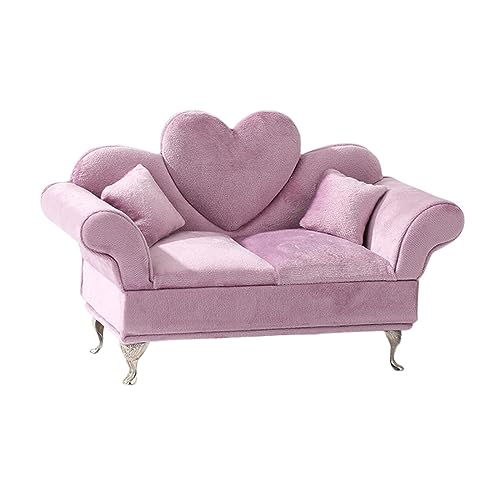 LOVIVER 1/6 Sofa Eleganter Schmuck Aufbewahrungskoffer Lebensszene Schlafzimmer Dekor Mädchen Frauen Schmuckschatulle Miniaturmöbel für 12 Zoll Puppe, Sofa für Zwei Personen von LOVIVER