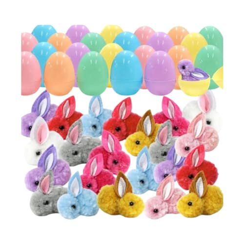 LOVIVER 24pcs vorgefüllte Ostereier Geschenke Bunny Osterkorb Stoffe für Teenager Erwachsene von LOVIVER