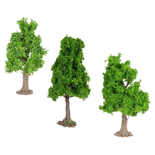 LOVIVER 3 Stücke Eisenbahn Grün Landschaft Baum Landschaft Miniatur Baum Mini Landschaft Baum für DIY Handwerk Eisenbahn Gebäude Modell, Turmförmiger Baum von LOVIVER