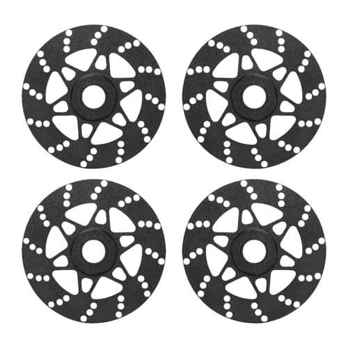 LOVIVER 4-teilige RC-Bremsscheibe aus Aluminiumlegierung, Zubehör-Bremsscheibendekoration, 17 mm Sechskant, für Zubehör im Maßstab 1:7 1:8, Schwarz von LOVIVER