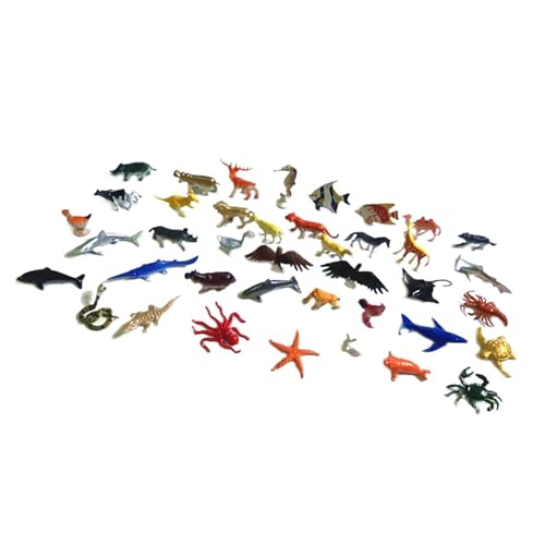 LOVIVER 40x Tierfiguren, Tierspielset, Ornamente, Geschenk, Tiermodell-Spielzeug, Erkenntnisspielzeug für Jungen und Mädchen ab 3 Jahren von LOVIVER