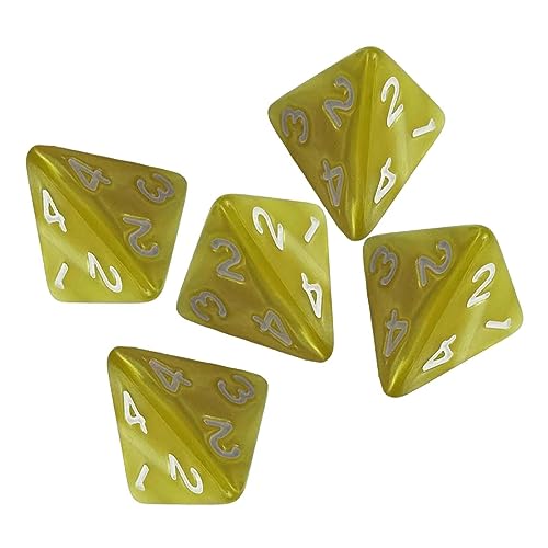 LOVIVER 5-teiliges Spielwürfel-Set, polyedrisches Würfel-Set, Acryl-Würfel, Unterhaltungsspielzeug, mehrseitige Spielwürfel, Würfel-Set für Party, Zuhause, GELB von LOVIVER