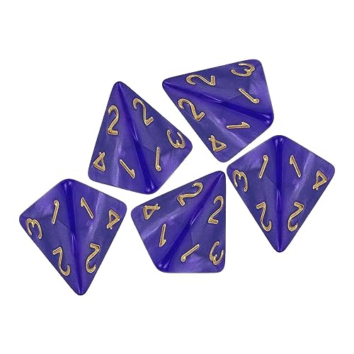 LOVIVER 5-teiliges Spielwürfel-Set, polyedrisches Würfel-Set, Acryl-Würfel, Unterhaltungsspielzeug, mehrseitige Spielwürfel, Würfel-Set für Party, Zuhause, Violettes Gold von LOVIVER