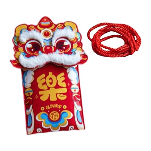 LOVIVER Chinesisches Neujahrs-Geldbörse, rotes Päckchen, roter Umschlag mit Löwentanz, als Segensgeschenk, Style B von LOVIVER