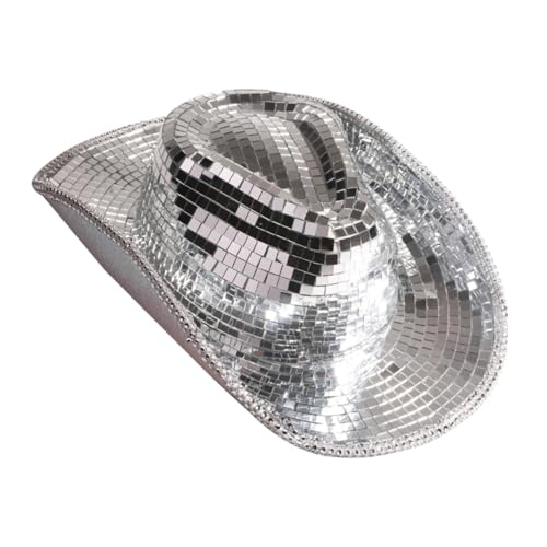 LOVIVER Cowboyhut Damen Herren Trendy Sonnenhut für Partybedarf Festival Bühnenauftritt, Silber von LOVIVER