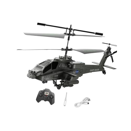 LOVIVER Ferngesteuerter Hubschrauber, Spielzeug-RC-Helikopter, 1 Schlüssel zum Abheben/Landen, Flugzeugmodell, Gyro-Stabilisator mit Lichtern für Jungen und, Grün von LOVIVER