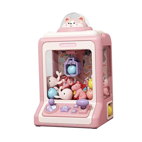 LOVIVER Greifautomat Tischspiel Arcade-Spiel Hand-Augen-Koordination Süßigkeitenautomat Aufregendes Spiel Mini-Verkaufsautomat Geschenk Kinder, Rosa 20 Puppen von LOVIVER