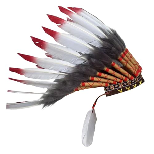 LOVIVER Indianer-Kopfschmuck, Häuptlingshut, Kostümzubehör für Rollenspiele, Rot-Weiss LOVIVER Indianer-Kopfschmuck, Häuptlingshut, Kostümzubehör für Rollenspiele, Rot-Weiss von LOVIVER