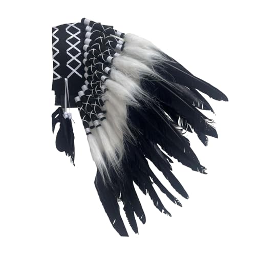 LOVIVER Indianer-Kopfschmuck, Häuptlingshut, Kostümzubehör für Rollenspiele, Schwarz LOVIVER Indianer-Kopfschmuck, Häuptlingshut, Kostümzubehör für Rollenspiele, Schwarz von LOVIVER