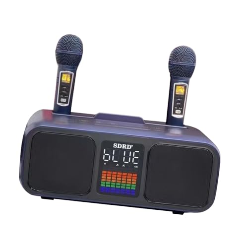 LOVIVER Karaoke-Maschine, Karaoke-Lautsprecher, Geschenk für Erwachsene, Unterhaltung, Karaoke-Mikrofone für Partys, Hochzeiten, Innenräume, Familienurlaub, Blau von LOVIVER