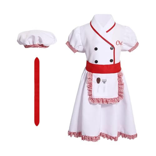 LOVIVER Kinder Koch Kostüm Set Backen Uniform Kinder Küche Zubehör für Cosplay Geschenk, L von LOVIVER