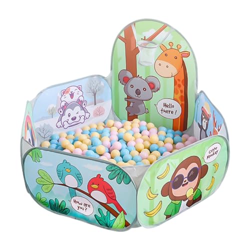 LOVIVER Kinder-Spielzelt, Baby-Krabbel-Laufstall, Kinderzimmer-Dekor mit Bällen, süßer Laufstall, Bällebad, faltbares Zelt für Kinder, Jungen und Mädchen, Style B, 100 Bälle von LOVIVER