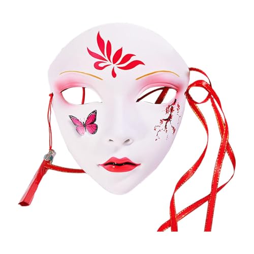 LOVIVER Maskenballmaske, Maske im chinesischen Stil, vollbemalte Maskenball-Partymaske für Halloween, Karnevalsmaskenball-Dramazubehör, Stil c von LOVIVER