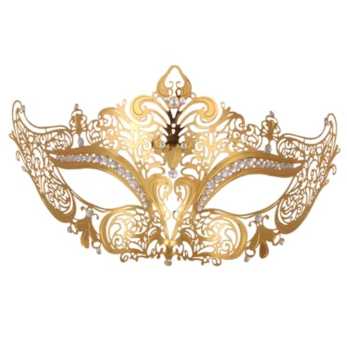 LOVIVER Maskerade-Maske, halbe Gesichtsmaske, für Damen, Mädchen, Dame, Augenmaske, Cosplay, Kostüm für Tanz, Club, Bühnenauftritt, Kostüm, Gold von LOVIVER