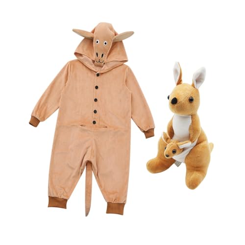 LOVIVER Niedlicher Känguru-Overall mit Kapuze für Kinder, Känguru-Cosplay-Kostüm für die Bühnenshow, Xs von LOVIVER