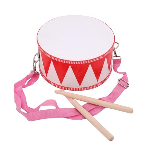 LOVIVER Percussion-Handtrommel, Mehrzweck-Handtrommel, tragbares Leichtgewicht mit Trommelstock, Musikinstrument für Bühnenauftritte und Musikspiele, Rot von LOVIVER