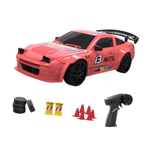 LOVIVER RC-Reifenauto im Maßstab 1:24, ferngesteuertes Auto, Allradantrieb, USB-Aufladung, Sportspielzeugauto, Modellfahrzeug für Kinder ab 6, Rosa von LOVIVER