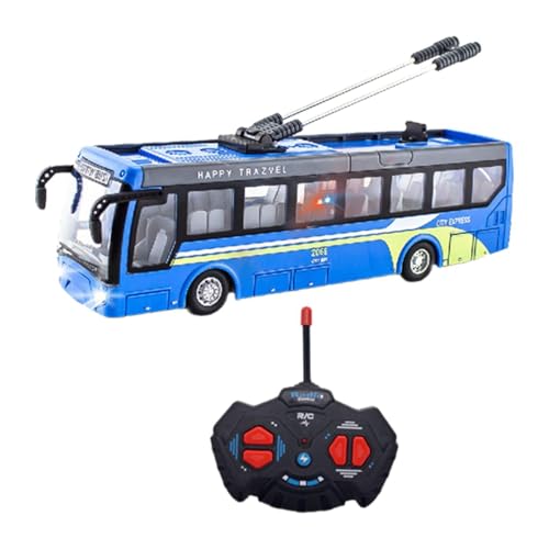 LOVIVER RC Schulbus Ferngesteuerter Bus 1/32 Geschenke Rechts abbiegen Türen öffnen Schulbus Spielzeug Alle Richtungen Schulbus Modell Spielbus, Blau Kurz von LOVIVER