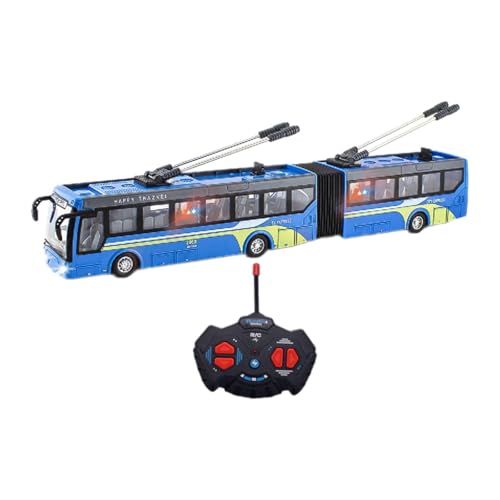 LOVIVER RC Schulbus Ferngesteuerter Bus 1/32 Geschenke Rechts abbiegen Türen öffnen Schulbus Spielzeug Alle Richtungen Schulbus Modell Spielbus, Blau Lang von LOVIVER