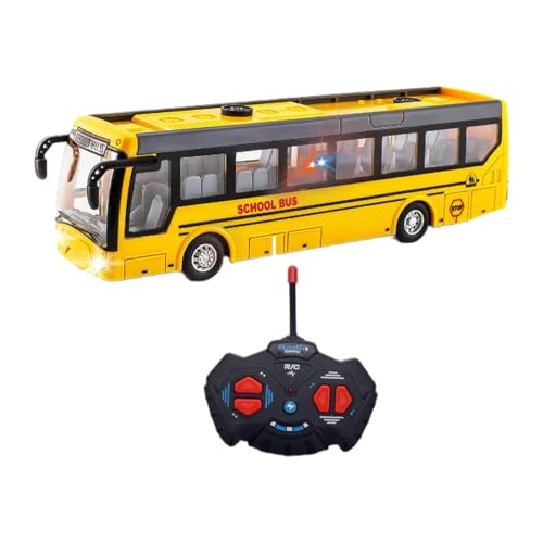 LOVIVER RC Schulbus Ferngesteuerter Bus 1/32 Geschenke Rechts abbiegen Türen öffnen Schulbus Spielzeug Alle Richtungen Schulbus Modell Spielbus, Gelb Kurz von LOVIVER