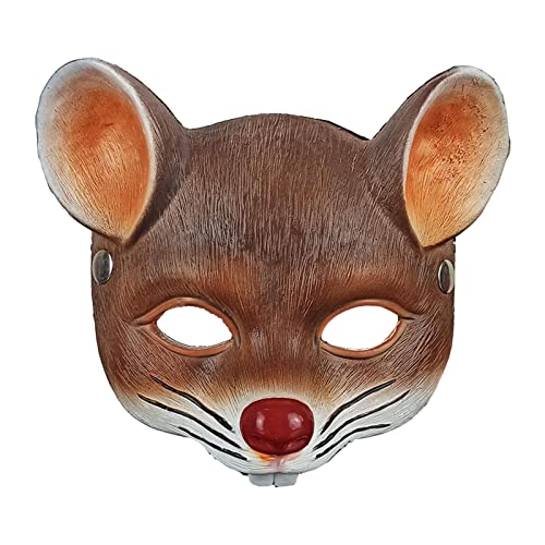 LOVIVER Ratte Tiermaske Kostüm Cosplay Tiermaske Maskerade 3D Maus Halbgesichtsmaske für Bühnenauftritte, Filmthema, Karneval, Club, Erwachsene Kinder, Brown von LOVIVER