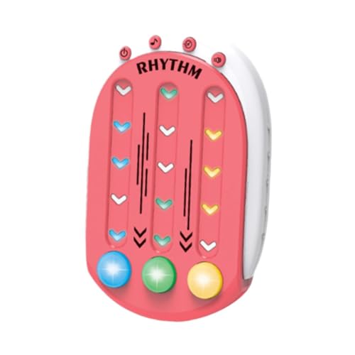 LOVIVER Rhythmus-Tastenspiel, Handheld-Puzzlespielmaschine, Quick-Push-Spiel, Rhythmus-Handheld-Konsolenspiel für Jungen und Mädchen, Rosa von LOVIVER