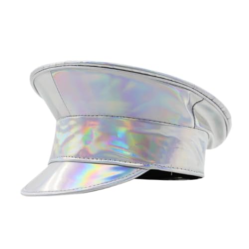 LOVIVER Sailor Hat Officer Hat Deluxe Kostümzubehör für Maskerade Ball Halloween, Glattes Silber von LOVIVER