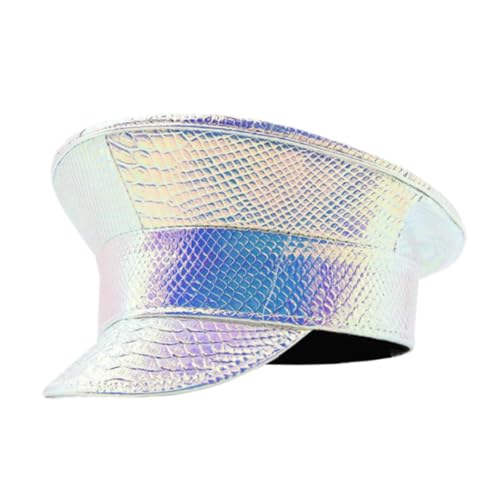 LOVIVER Sailor Hat Officer Hat Deluxe Kostümzubehör für Maskerade Ball Halloween, Textur Silber von LOVIVER