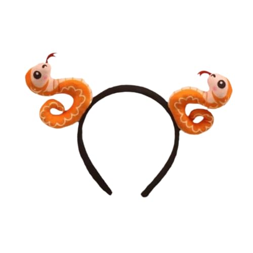 LOVIVER Schlangen-Stirnband, Foto-Requisiten, Schlangen-Kopfschmuck für die chinesische Neujahrsparty, Karneval, Orange Doppelschlange von LOVIVER