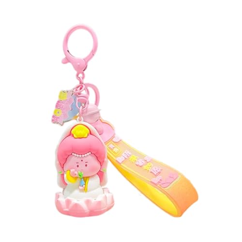 LOVIVER Schlüsselanhänger, Geldbörse, Accessoire, Sammlerspielzeug-Set, Lotussockel, Cartoon-Puppe für Partygeschenke, Kinder, Moderne Heimdekoration, ROSA von LOVIVER