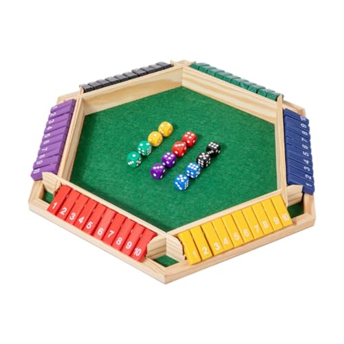 LOVIVER Shut The Box-Würfel, Mathespiel mit Holzbrett für den Tisch, interaktiver pädagogischer Holzwürfel für Indoor-Spiele, Requisiten für Geburtstage, Multi von LOVIVER