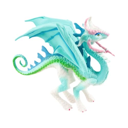 LOVIVER Simulation Drachen Figur Miniatur Drachen Sammlung Drachen Tier Skulptur für Kuchen Topper Mikro Landschaft Party Gefälligkeiten, Blau von LOVIVER