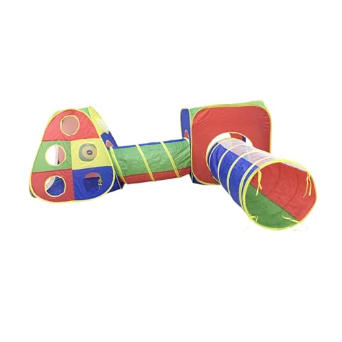 LOVIVER Spielzelt für Kinder, Kinderspielhaus, Spieltunnel, Spielplatz, faltbar, Spielzeltspielzeug für Kinder, tragbar für Jungen, Mädchen, Babys, vierteiliges Set von LOVIVER