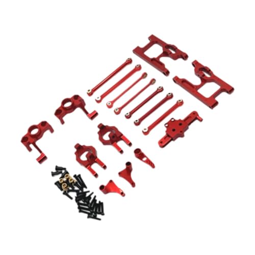 LOVIVER Verbesserte Metallteile für RC-Autos, Ersatzteilsatz für 124006,12423,12427,12428,12429, Wltoys 1:12 RC Hobby Car DIY, ROT von LOVIVER