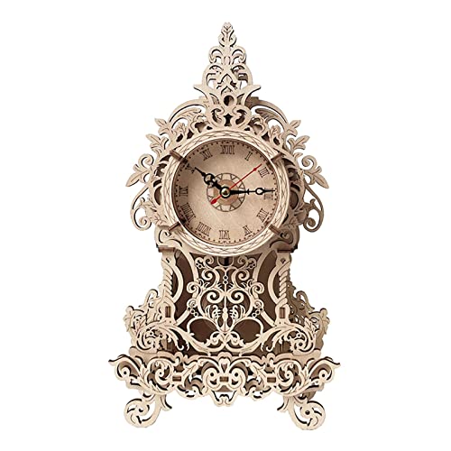 LOVIVER Wanduhr 3D Holzpuzzle Mechanische Uhr Puzzle Spielzeug Mechanische Pendeluhr für Teenager Erwachsene Zimmer Ornament Dekoration von LOVIVER