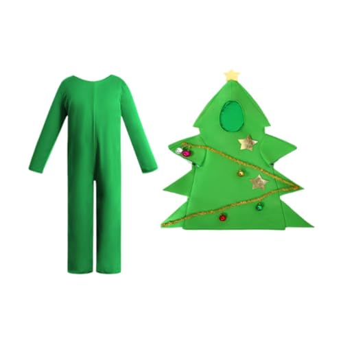 LOVIVER Weihnachtsbaum Kostüm mit Jumpsuit Verkleidung für Mädchen Mottoparty Festlich von LOVIVER